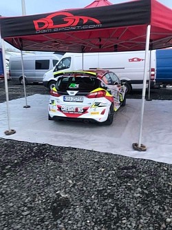 Car at Finish of Rally Car Event.